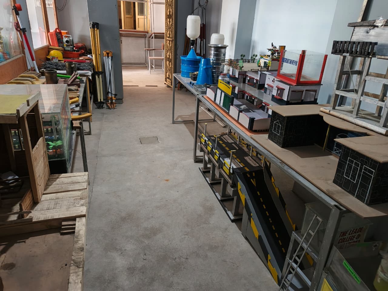 Civil engineering laboratory with surveying equipment at LCST