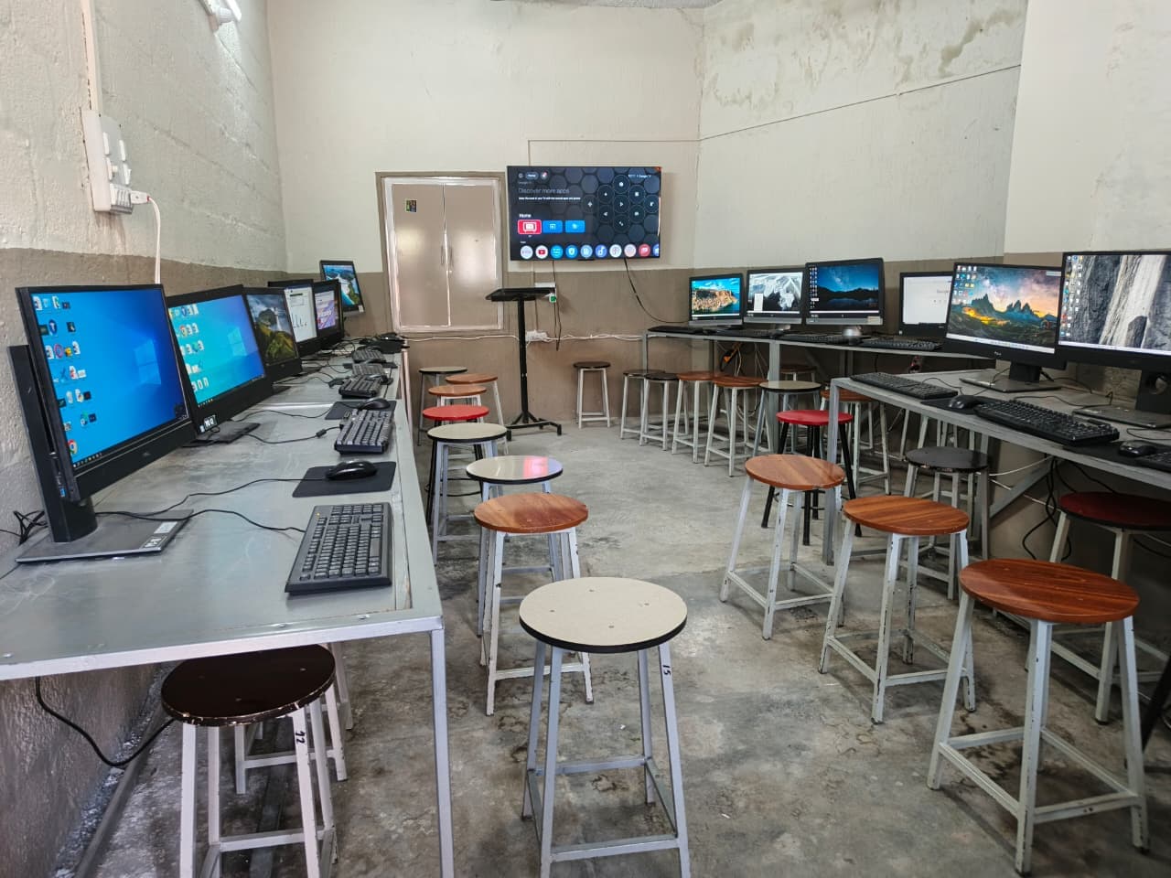 Students learning IT skills in the LCST computer lab