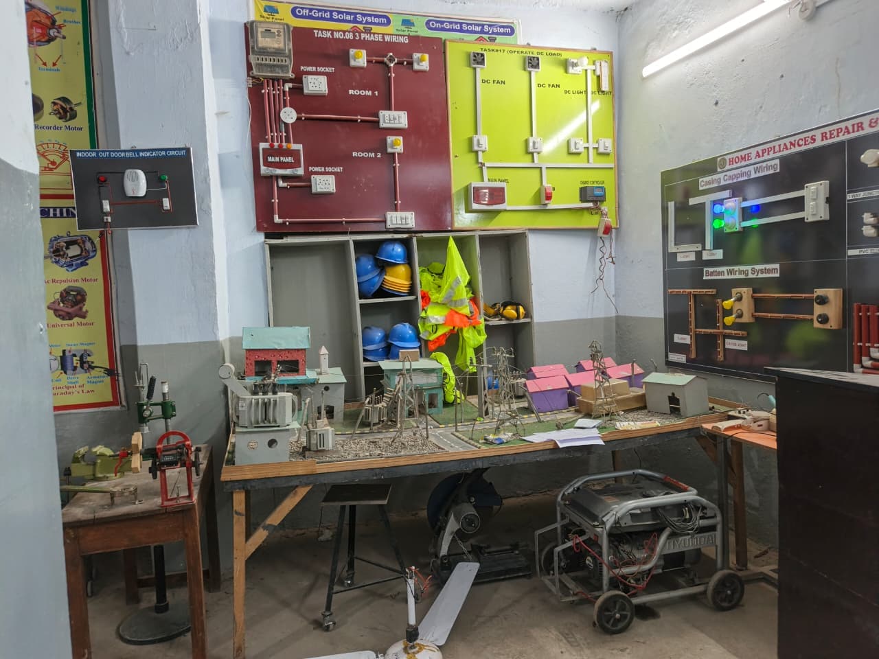 Electrical engineering laboratory with machines and panels at LCST